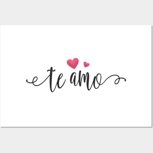 Te Amo Spanish I Love You Valentine Calligraphy Posters and Art